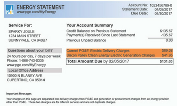 PGE bill