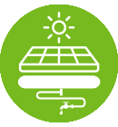 icon of the function of a solar power water heater