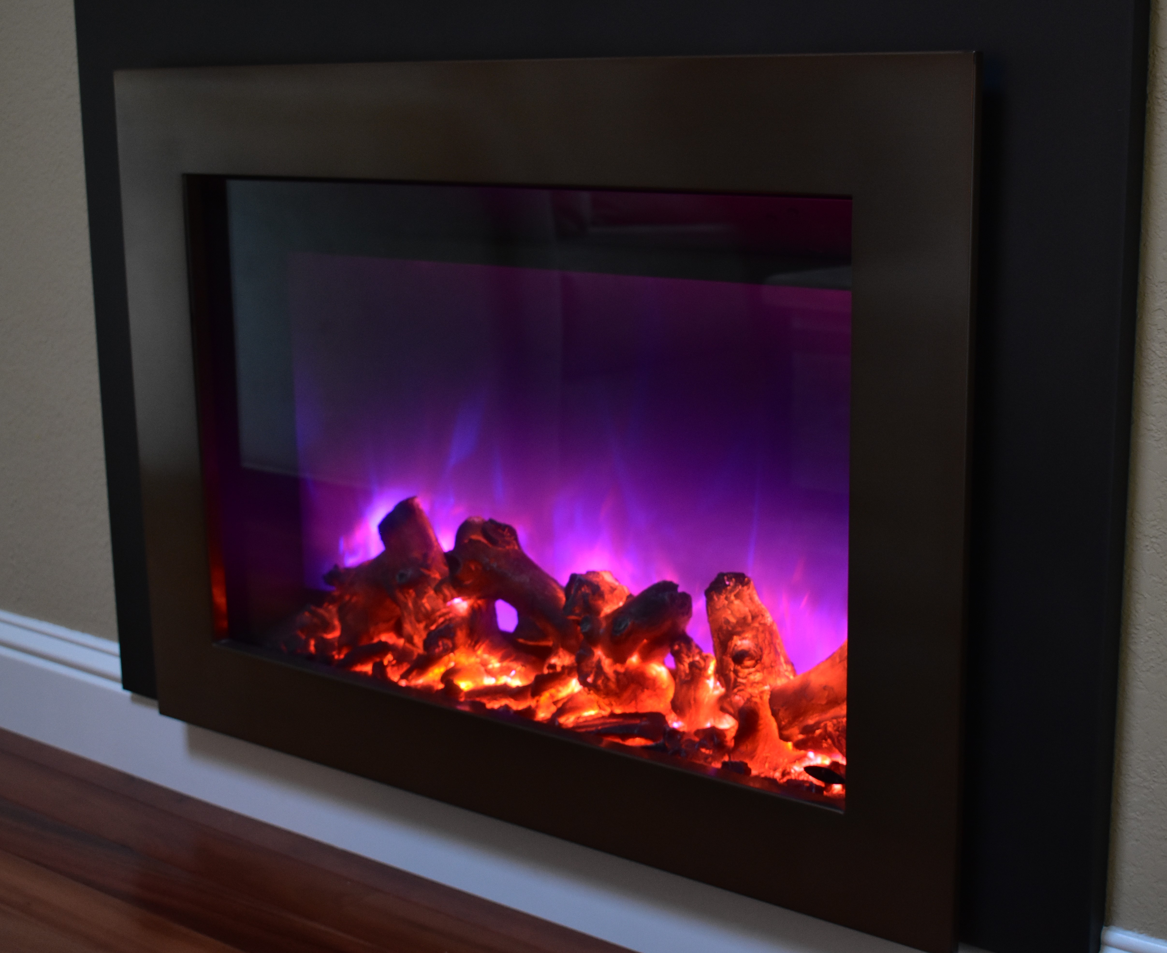 image of an electric fireplace