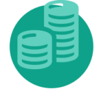 Illustration of small coin stacks