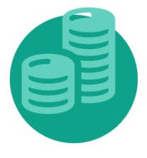 Illustration of small coin stacks