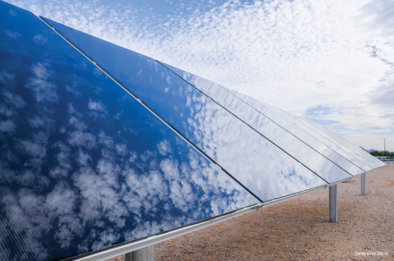 solar panels in the sun