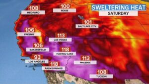 Weather map from August 2020 heat storm