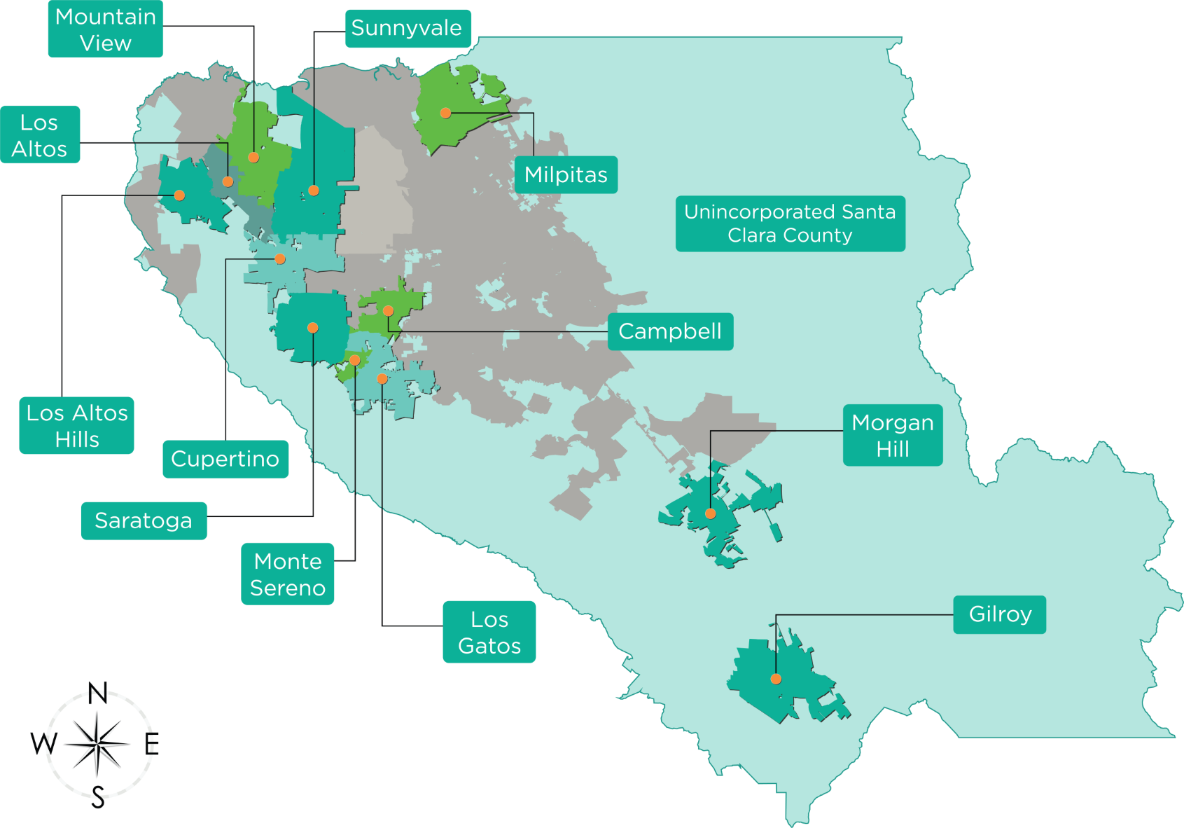 map of SVCE's service area