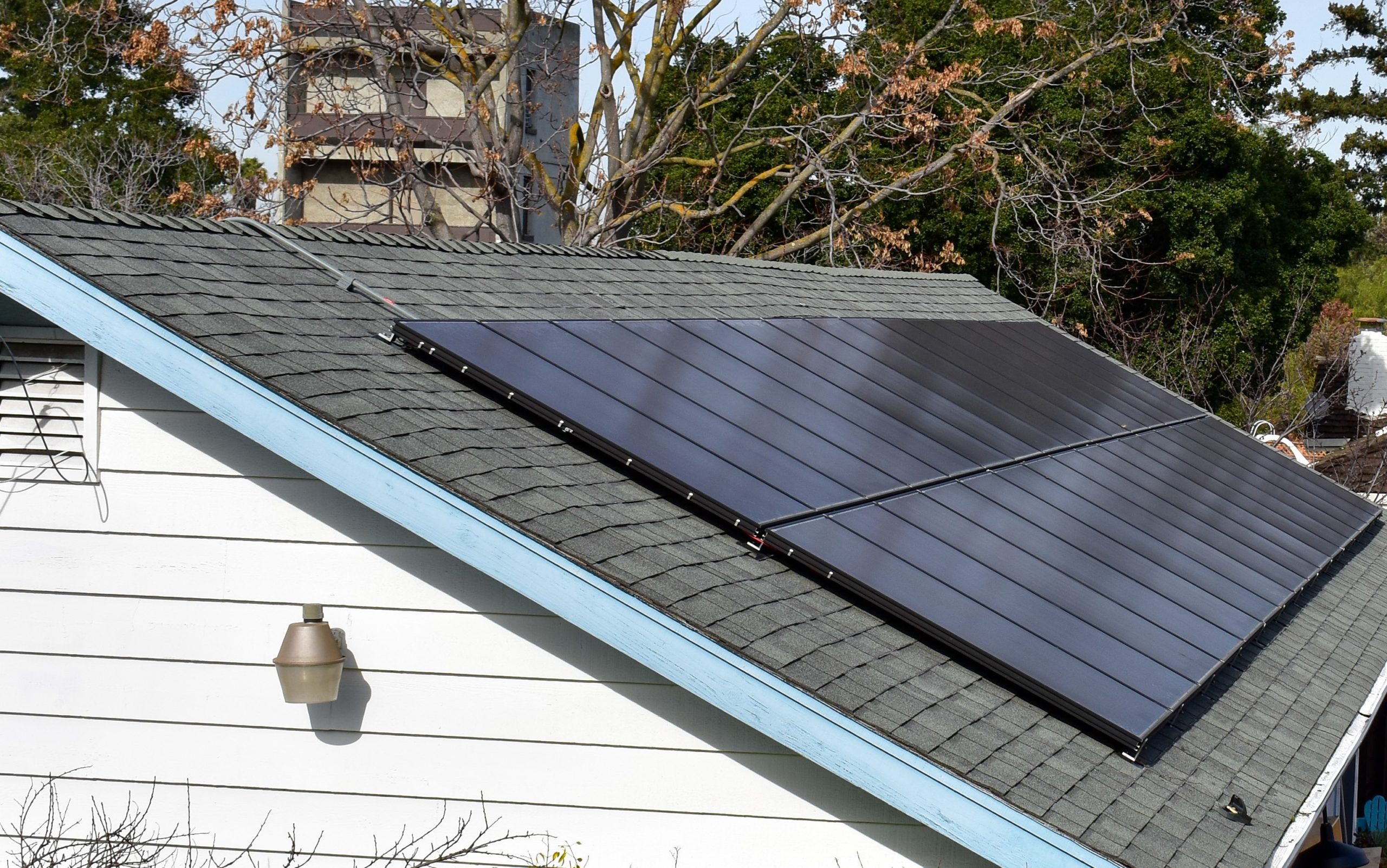 Solar panels on a rooftop