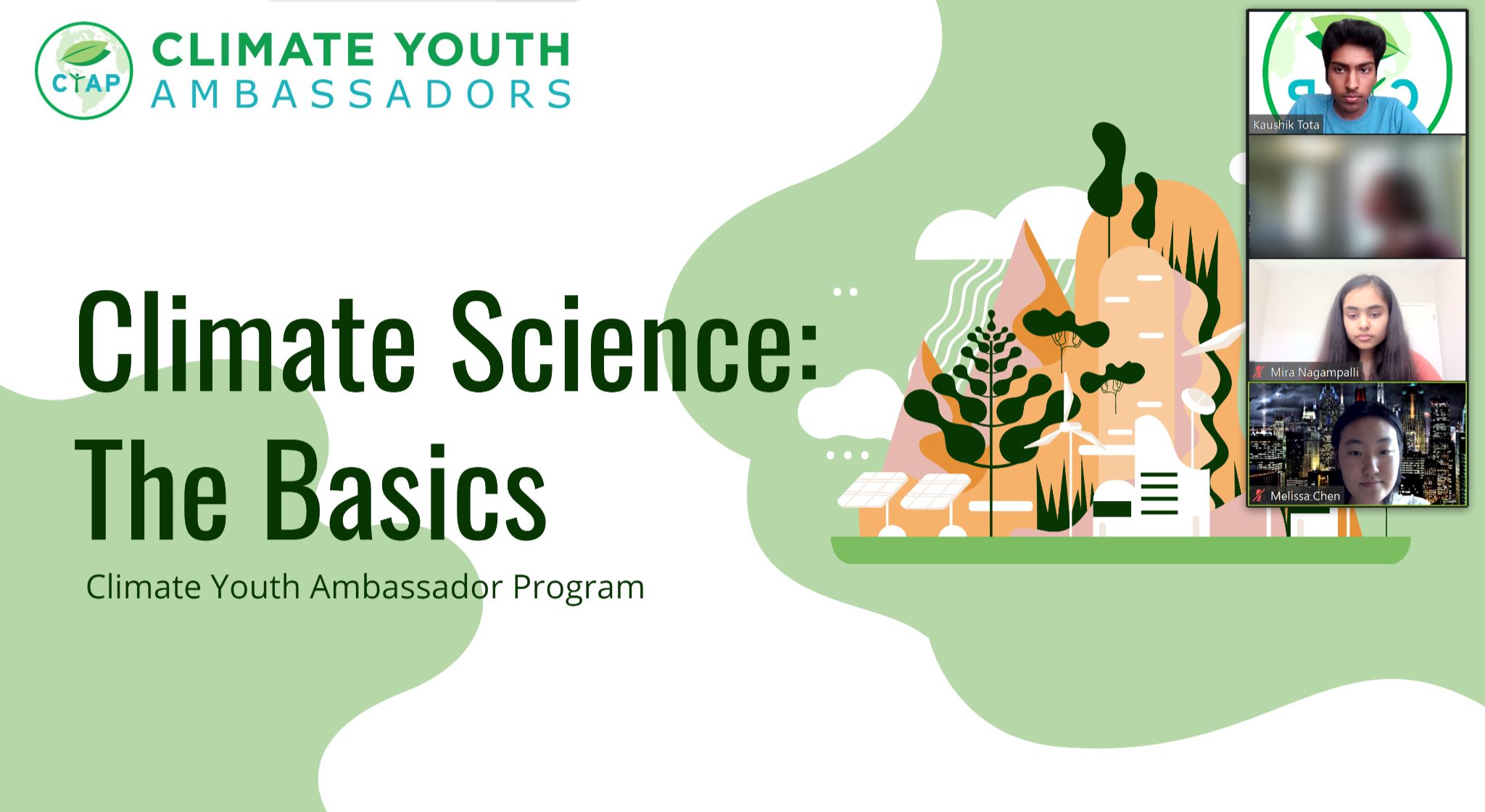 Climate Youth Ambassadors leading virtual webinar about Climate Science: The Basics