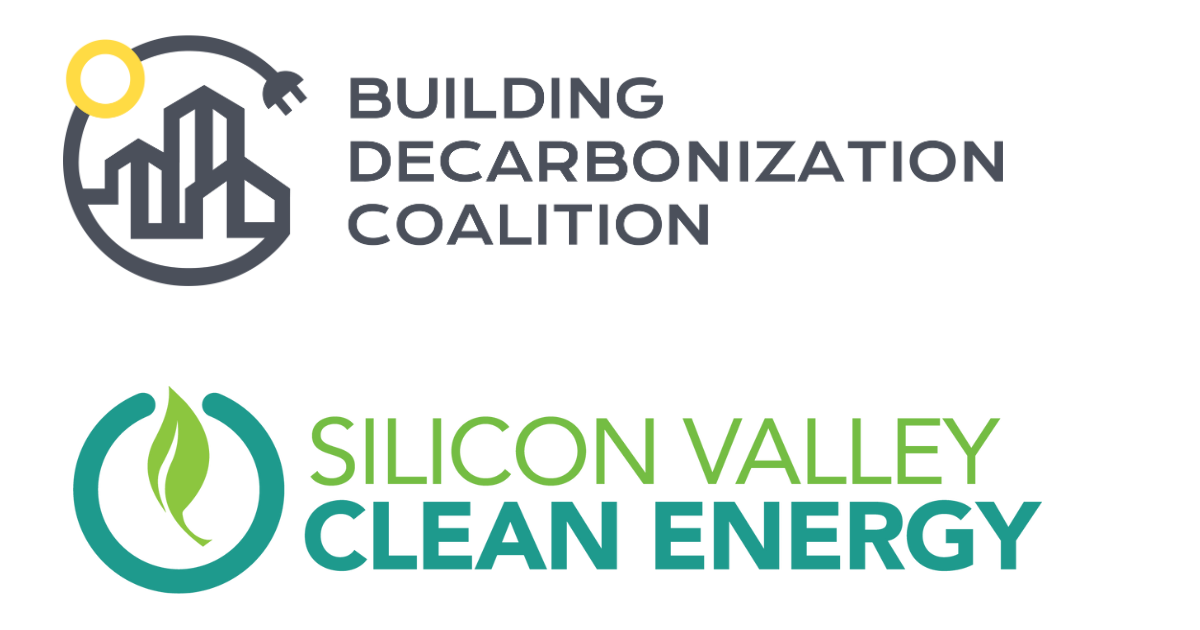 Building Decarbonization Coalition and Silicon Valley Clean Energy logos