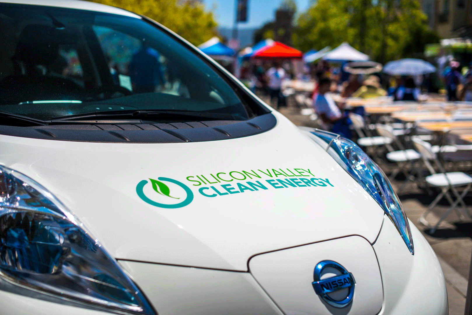 front of car with SVCE logo
